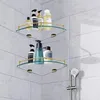 Keuken opslag badkamer planken glazen hoekplank muur gemonteerd geteerd voor het opbergen van douchegel/soap-c