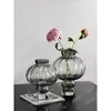 Vases Chinese Style Home Lantern Type Glass Vase Modern Bookcase Guest Dining Table Flower Arrangement Decoration
