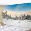 Tapisseries de Noël forêt de la forêt neige décor de la maison tapisserie psychédélique bohémie mur suspendue