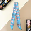 Scarf Designer Scarves Machine character avatar bag scarf tie bag ribbon real silk small long strip thin and narrow diagonal double-sided ribbon twist Womsan scarve