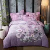 Bedding Sets Chinoiserie Floral Duvet Quilt Cover Asian Style Vintage Shabby Blossom Cotton Soft Set Bed Sheet Pillowcases