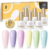 Nude Pink Gel Polish Zestaw Spring Summer Kolor zielony czerwony kolor żel lakier do paznokci 10 ml 6pcs varnis półprodukt 240423