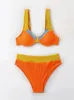 Bikini de maillots de bain pour femmes Sexy Orange Bikini 2024 Femmes Push Up Up Undercwire High Wiston Summer Summer Cut Out Up Out Bathing Fissure Two Piece