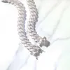 Горячая распродажа 19 -мм двуххотового сертификата VVS GRA Moissanite Diamond Chain 925 Серебряный серебряный серебряный хип -хоп -кубинский цепь для мужчин