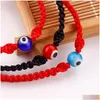 Bracelets de charme Pulseiras de charme Lucky Eye Turkish Mal Blue For Mulheres Men Men Madeiradas Madeiras Cadeia de Cadeia Red Feminina Droga feminina Del Dhg Dhpjk