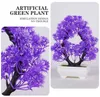 3pcs fleurs décoratives couronnes plantes artificielles bonsaï en pot belles petites plantes d'arbre fausses fleurs