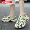 Yishen Girls Sandals Kids Shoes Summer Camouflage Stängt Toe Beach Shoes For Kids Eva Cartoon Sandalias Infantiles Sandaler Boys 240429