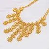 Orecchini di collana set 24k fiore d'oro a tre pezzi etiopi gioielli femminili mediorientali Dubai Braccialetti Collane