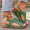 Zeppe di comfort femminile sandali estate casual non slip beach shoes woman in stile romano peep toe piattaforma plus size 43 240426