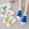 Chaussettes de femmes mignons animaux coton bateau femelle kawaii dessin animé moutons d'été pantoufles