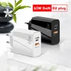 65W Quick PD Fast Ladelade den Ladegerät Ladegeräte Typ-C USB PD 33W+QC3.0 USB 32W Universal Power Adapter für mobile iPhone LG Samsung-Laptop mit Einzelhandelsbox