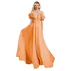 Glitter tule prom kleedt van de schouderstoornisbal jurk prinses formele avondjurken prom amz
