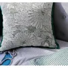 Kudde grön sammet naturliga växter jacquard chenille täcker dekorativ fall country style soffa stol säng kussin