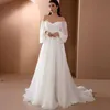 2021 vestidos de noite modestos fora do ombro branco longos vestidos de festa formal, lantejoulas de laca de renda com laca de lacas vestidos de baile de renda 246l