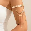 Creative Punk Open Cuff Upper Arm Bangles for Women Boho Sequin Star Love Heart Tassel Pendant Armelets smycken gåva
