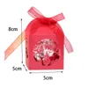 Gift Wrap 50/100Pcs Laser Cut Christmas Tree Candy Box Chocolate Snowflake Bells Favor With Ribbon Merry Party Supplies