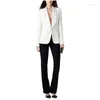 Pantalons pour femmes en deux pièces Femmes Convient à un bouton Slim 2 pièces Set Fit Business Made Made Office Lady Jacket With Black Drop Livrot Dhqxe