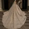 Exquisites bodenlange Hochzeitskleid glänzend tiefe V-Ausschnitt Brautkleid ärmellose Braut Kleider Vestido de Novia