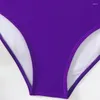 Women's Swimwear Bikini Set Sexy Purple High Waisteds Swimsuit 2024 String Halter Color Edge Bathing Suit Beach Swim Wear Mujer