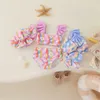 Two-Pieces Tregren 0-3Y toddler baby girl 3Pcs bikini set rainbow floral print pleated swimsuit with hat baby swimsuit summer swimsuitL2405