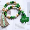 St.Patrick Tassels Farmhouse Easter Day With Rustic Country Wood Bead Boho Garlands For Tiered Tray Decor