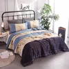 寝具セットキルトセット228 228cm 2pillowcaseヨーロッパキングサイズパッチワークキルトベッドリネンフラワーストライプ3pcs大きな牧歌的な秋