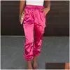 Women'S Pants Capris Womens Women Casual Flower Printing Vacation Dstring Leggings Cropped Trousers Soft Comfort 2023 Drop Deliver Dhisc