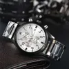 IWCITY Watch Top Quality with Box 24SS INTORMATION IWCITY LUXURIE MONTRE LEAT PILOT CHRONOGRAPHIE BLACK DIAL Watches Designer Watch for Men Orologio Di Lusso 884