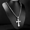 Klassiska män Cross Pendant Halsband för manlig rostfritt stålhalsband uttalande Cruz Jewelry 30 Link Chain Hip Hop Jewelry 240508