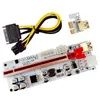 Controladores de cartões de interface do computador Branco ver 010x PCIE RISER CARD COM 6 LUZES DE FLASH LED 8 CAPACITORES 009S 010S PLUS PCI-E 1X a 16 OTGOZ