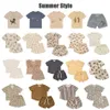 Vêtements Sets New KS Childrens Summer Clothing Set Childrens Top et Shorts Nouveau-Born Baby Girl Boy T-shirt Imprimé mignon 1 à 9 ans D240514