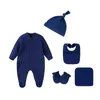 Kleidung Sets Born Footed Pyjamas Boy Strampler Langarmer Jumpsuit Wattebotte Feste weiße Mode 0-12 Monate Baby Kleidung