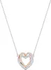 ETS SWAROVSKI Infinity Collection di gioielli a forma di cuore Collana e Bracciale Oro rosa e Finitura Rhodium Crystal trasparente