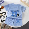 Kledingsets 2017 Summer Infant en peuter korte mouwset Baby Girl Boy Cotton Cartoon Zipper T-shirt+shorts Tweedelige set 0-6Y D240514