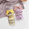 헤어 액세서리 5pcs/set baby hair clip for girls flower lattice printed kid hairpins bows children barrettes babretes baby girl hair accessories