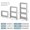 Kitchen Storage Space Shelf Tower 2/3/4 Rack Slim Movable Assemble Saving Organizers Slide Wheels Layer Organizer Bathroom Gap