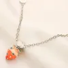 Designers New Strawberry Pendant Necklace Boutique 925 Silver Plated Fashionable Cute Girl High Quality Necklace Boutique Gift High Quality Necklace Matching Box