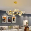 Postmoderne LED -Anhänger Lichter für Esszimmer Dekoration Nordic Decor Glass Ball Gold/Schwarze Hängsanhänger Lampenleuchten