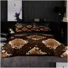 Defina a cama de qualidade definida com estampa de leopardo selvagem ER com travesseiro trapaceiro macio e fácil para o rei queen size 230715 entrega de gota dhnwb