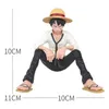 Action Toy Figures Anime One Piece 10cm Monkey D Luffy Figure Model Toys Sabo Ace Doll Cake Car Decoration Collection Doll Toy Y240514