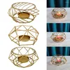Candle Holders 3D Geometric Gold Polished Tealight Holder Table Top Centerpieces Weddings Event Party Decor Candleholder Stand