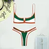 Swimwear Women's Vintage Retro Bikini Patchwin MAINTRAWS BRÉSILIENNE FEMME MICRO MICRO V-BAR BATHING SUITS TRAJE