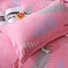 Zestawy pościeli kwiatowe bawełniane kołdry zestaw Pink Housse de Couette miękki kwiecisty kołdak dla dzieci dorośli dorośli
