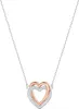 ETS SWAROVSKI Infinity Collection di gioielli a forma di cuore Collana e Bracciale Oro rosa e Finitura Rhodium Crystal trasparente