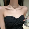 Chokers populaire sprankelende zilveren ketting geschikt voor vrouwen sleutelbeen ketting ketting modieuze sieraden bruiloftsfeest verjaardag cadeau d240514