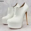 Sukeia Handmade Women Pumps Waterproof Round Toe Sexy Stiletto Heels Beautiful White Party Shoes Ladies Plus US Size 5-20