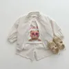 Roupas Conjuntos de roupas Summer Baby xadrez xadrez de salto solar garoto menino garotas finas zíper sólido de manga longa de manga longa calças médias 2pcs Jaqueta infantil