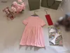 Top Baby Spirt Sukienka księżniczka Haft owoce sukienki Dziewczyna Koronkowa rozmiar 100-160 cm Designer Designer Ubranie Summer Child Frock 24mar