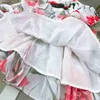 Top designer per bambini abiti abiti vestiti per bambini in pizzo vestito principessa taglia 90-150 cm in tessuto di cotone di seta simulato abito bambino 24mar