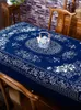 Настольная ткань Wuzhen Blue Printed Tablecloth Tablece Table Все хлопковое телевидение кофейное пыль